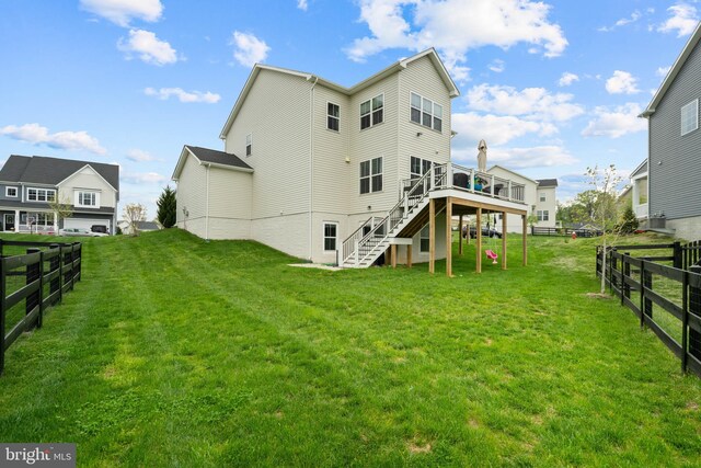 35898 Quantum Pl, Round Hill, VA 20141 - rear view of house with stairs and a wooden deck