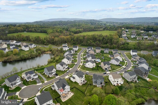 35898 Quantum Pl, Round Hill, VA 20141 - aerial view of property and surrounding area featuring nearby suburban area and a water and mountain view