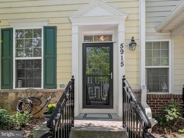 view of doorway to property