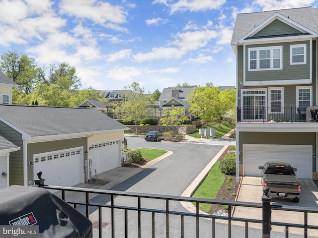 view of road with a residential view