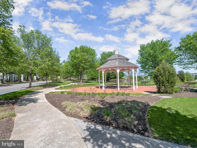 view of community featuring a gazebo