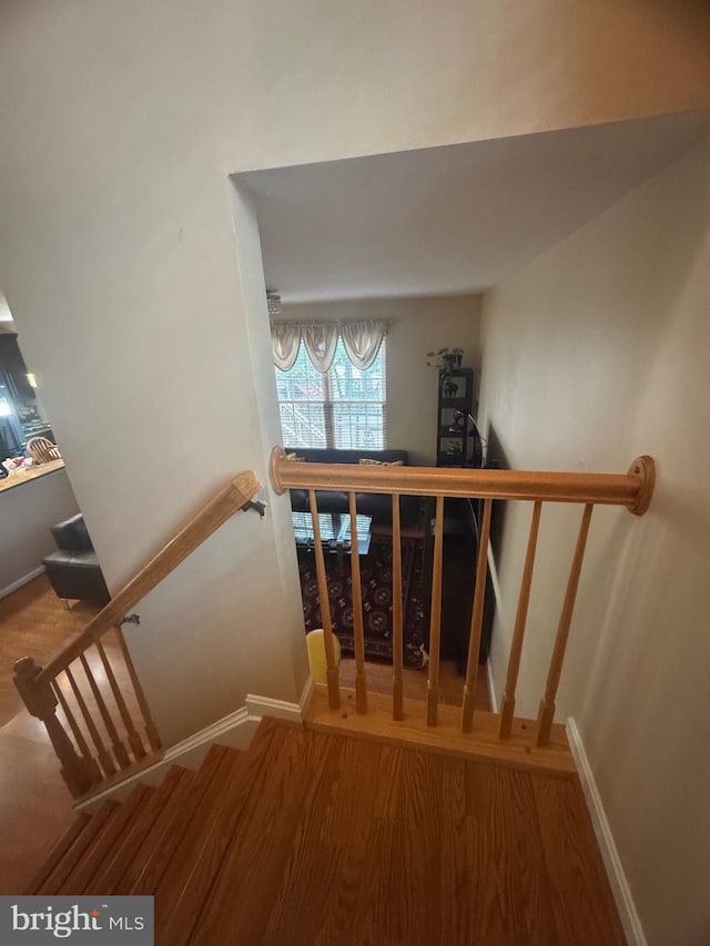 8800 Fenimore Pl, Bristow, VA 20136 - staircase featuring wood finished floors and baseboards