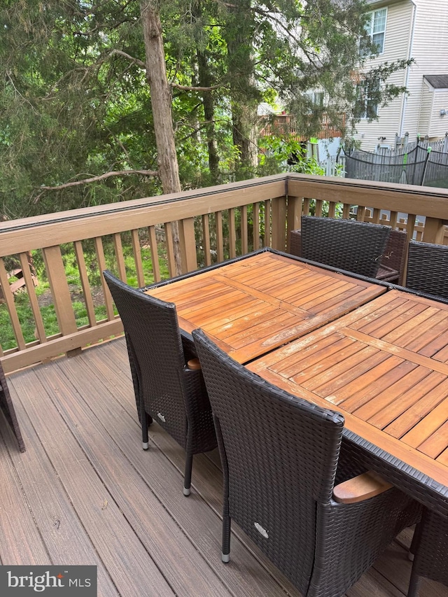 8800 Fenimore Pl, Bristow, VA 20136 - wooden deck featuring outdoor dining area