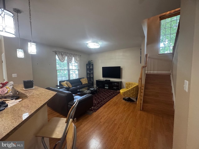 8800 Fenimore Pl, Bristow, VA 20136 - living area with wood finished floors and stairs