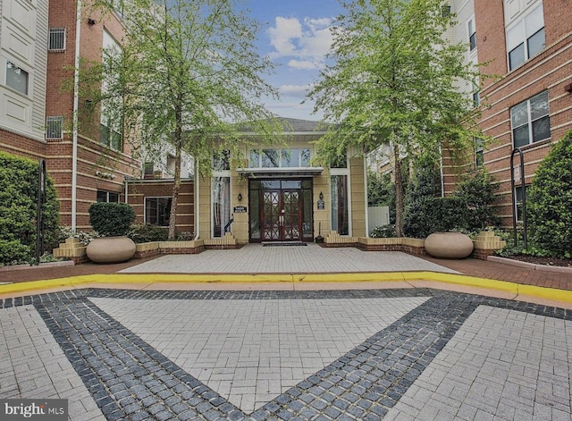 property entrance with french doors