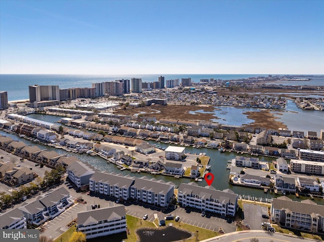 201 S Heron Dr Unit 9B, Ocean City, MD 21842 - bird's eye view with a water view and a city view