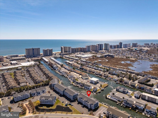 201 S Heron Dr Unit 9B, Ocean City, MD 21842 - birds eye view of property featuring a water view and a city view
