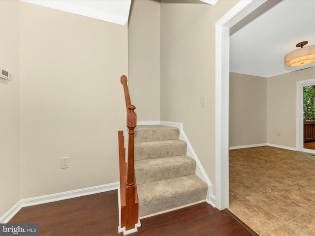 20216 Tidewinds Way, Germantown, MD 20874 - staircase featuring baseboards and wood finished floors