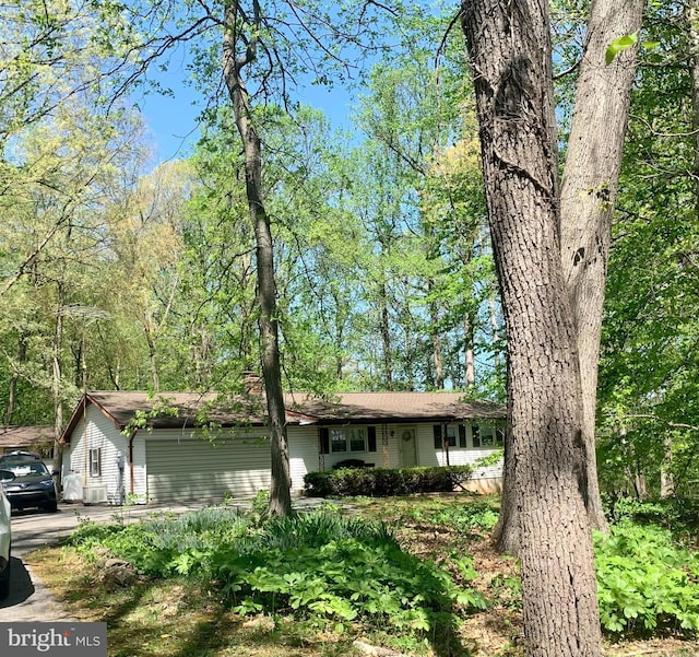 single story home with an attached garage