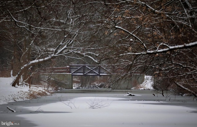 view of snow covered exterior