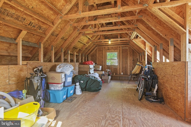 view of unfinished attic