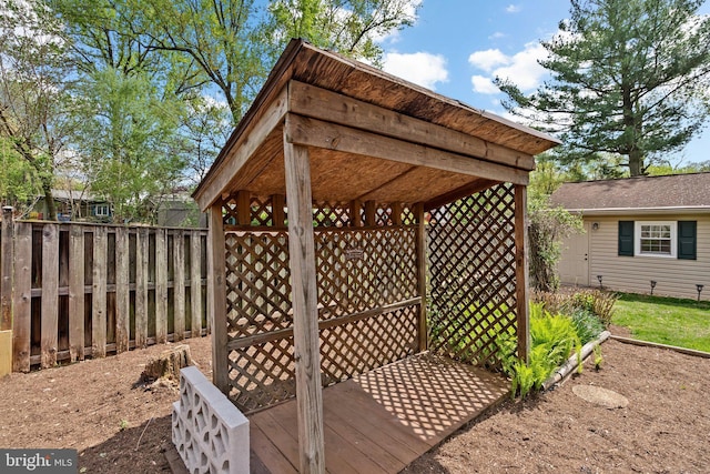 wooden terrace with fence