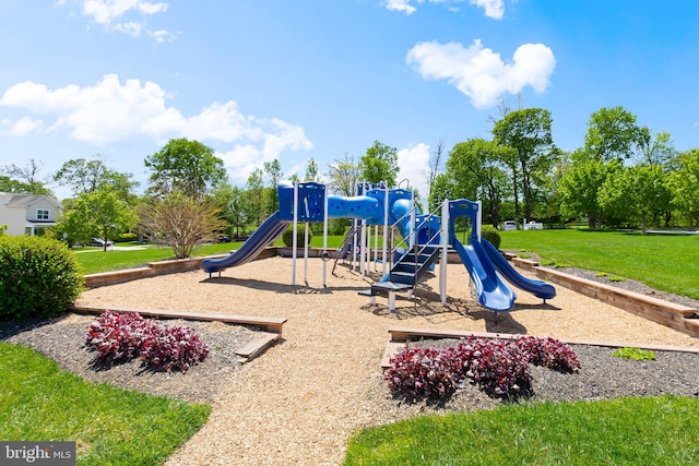 community play area featuring a yard