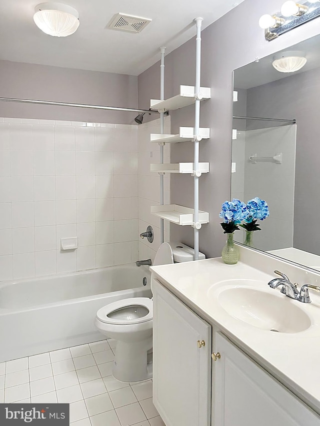2208 Merion Pond Pond Unit 62, Woodstock, MD 21163 - bathroom with shower / tub combination, vanity, toilet, tile patterned floors, and visible vents