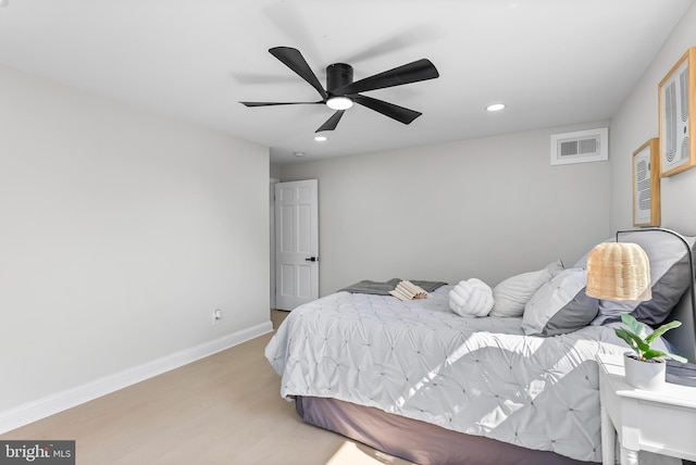3500 The Alameda, Baltimore, MD 21218 - bedroom featuring recessed lighting, wood finished floors, baseboards, and a ceiling fan