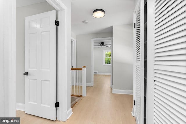 3500 The Alameda, Baltimore, MD 21218 - hall featuring an upstairs landing, light wood finished floors, and baseboards