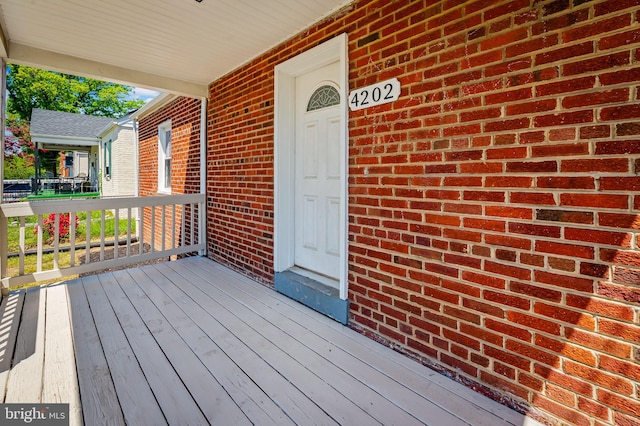 deck with a porch