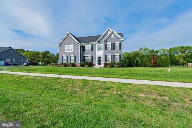 view of front of house with a front yard