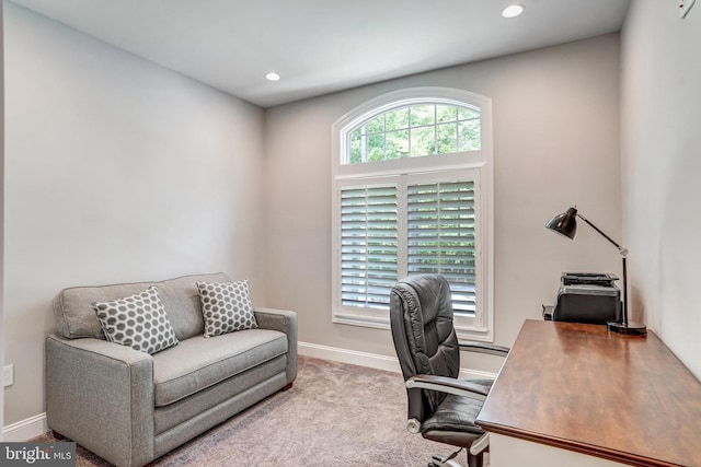 10935 Ravenwood Dr, Manassas, VA 20111 - carpeted home office featuring recessed lighting and baseboards