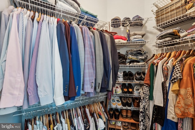 view of walk in closet