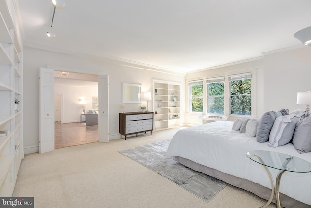 4000 Cathedral Ave NW Unit 435-436-437B, Washington, DC 20016 - bedroom featuring ornamental molding and light carpet