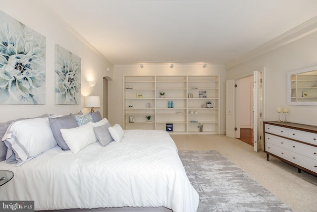 4000 Cathedral Ave NW Unit 435-436-437B, Washington, DC 20016 - bedroom featuring carpet floors, ornamental molding, and arched walkways