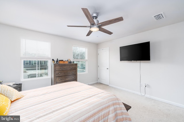 102 Magnolia Dr, Elkton, MD 21921 - bedroom featuring baseboards, ceiling fan, carpet, and visible vents
