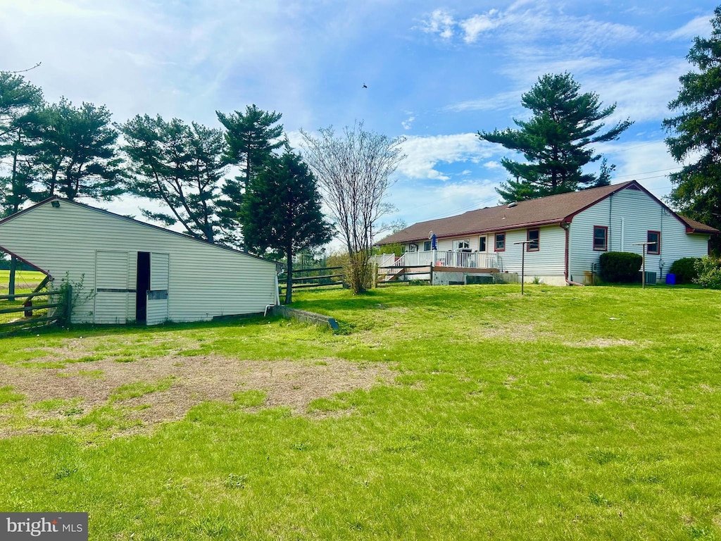 view of yard with fence