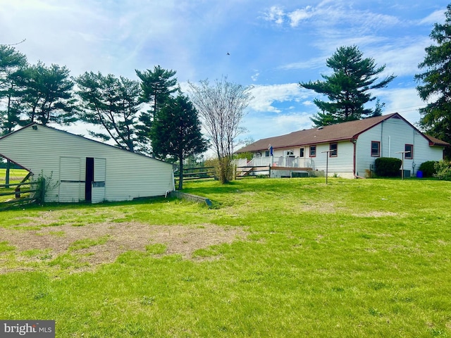 view of yard with fence