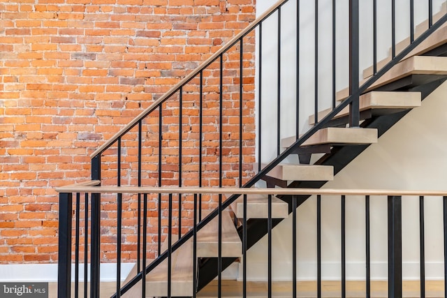 2131 Wharton St, Philadelphia, PA 19146 - stairway with brick wall