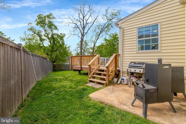 6825 Kincaid Ave, Falls Church, VA 22042 - view of yard with a deck, a fenced backyard, and a patio area