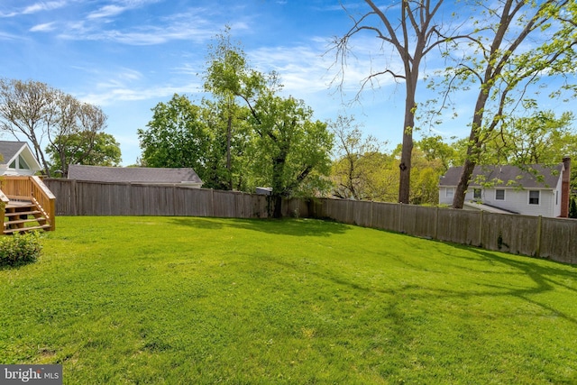 6825 Kincaid Ave, Falls Church, VA 22042 - view of yard with a fenced backyard and a deck