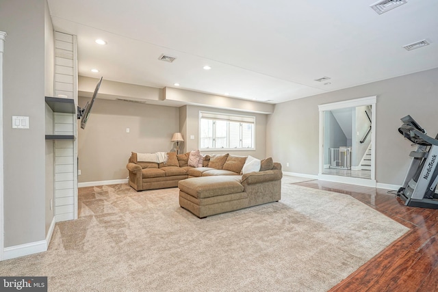 11 Lippincott Ave, Voorhees, NJ 08043 - living area with baseboards, recessed lighting, and visible vents