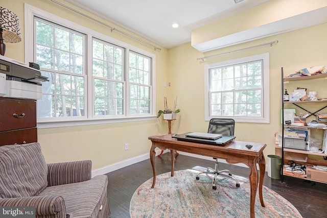 11 Lippincott Ave, Voorhees, NJ 08043 - home office with baseboards, plenty of natural light, and wood finished floors