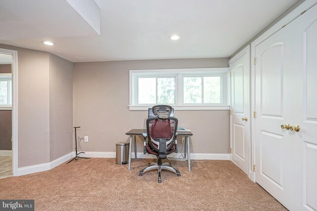 11 Lippincott Ave, Voorhees, NJ 08043 - office area with recessed lighting, baseboards, and light carpet