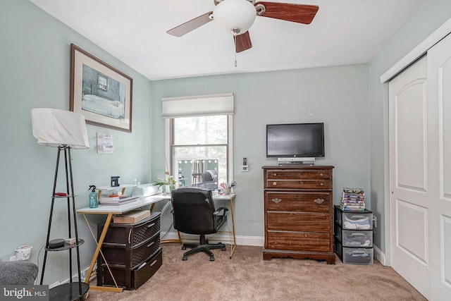 11 Lippincott Ave, Voorhees, NJ 08043 - office with carpet flooring, ceiling fan, and baseboards