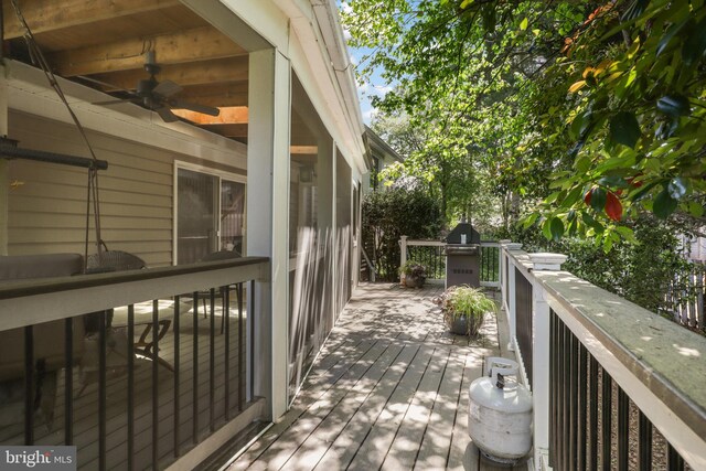 1602 Blacksmith Ln, Herndon, VA 20170 - wooden terrace with a ceiling fan