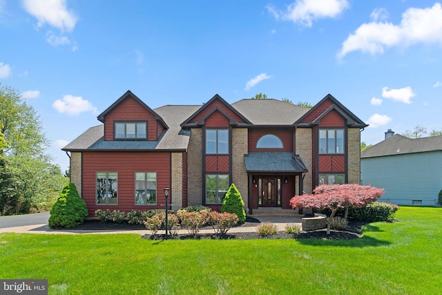 view of front facade featuring a front lawn