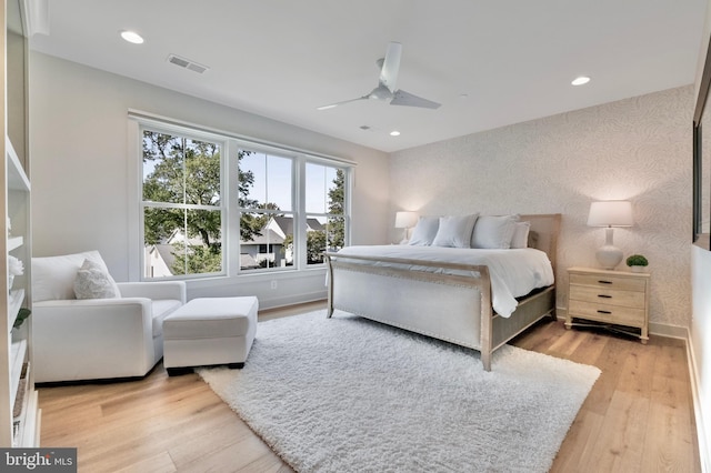 1634 Orchard Beach Rd, Annapolis, MD 21409 - bedroom with visible vents, ceiling fan, light wood-style flooring, and baseboards