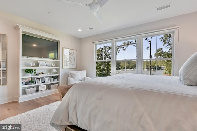 1634 Orchard Beach Rd, Annapolis, MD 21409 - bedroom with wood finished floors, visible vents, a ceiling fan, and baseboards