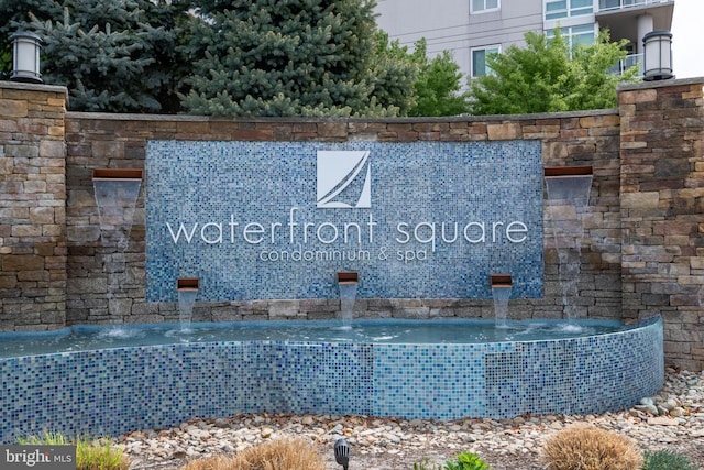 view of community sign