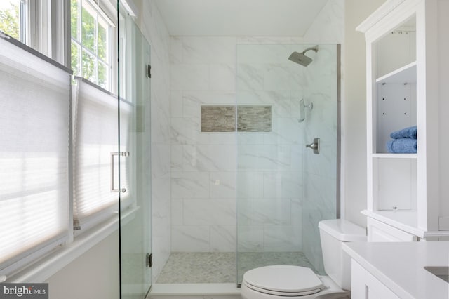 5433 Lomax Way, Woodbridge, VA 22193 - bathroom with toilet, a stall shower, and vanity