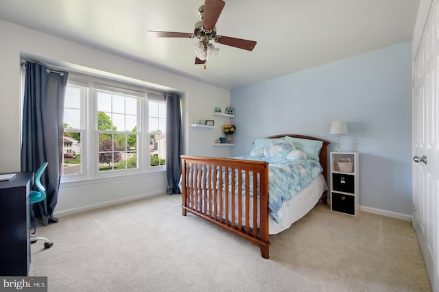 5433 Lomax Way, Woodbridge, VA 22193 - bedroom with carpet, baseboards, and ceiling fan