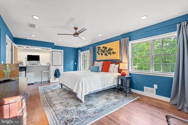 4812 Maury Ln, Alexandria, VA 22304 - bedroom with recessed lighting, baseboards, visible vents, and wood finished floors