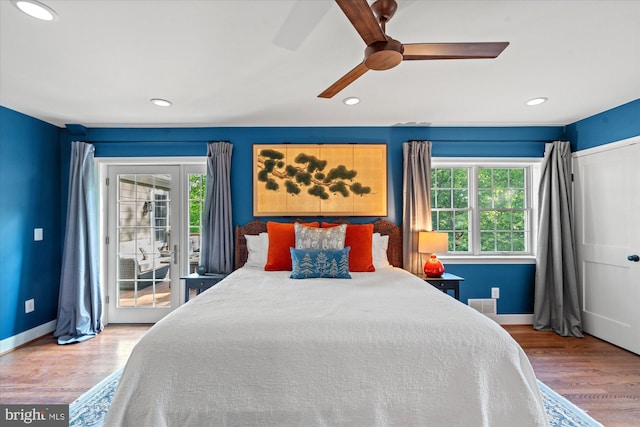 4812 Maury Ln, Alexandria, VA 22304 - bedroom featuring baseboards, recessed lighting, wood finished floors, and access to exterior
