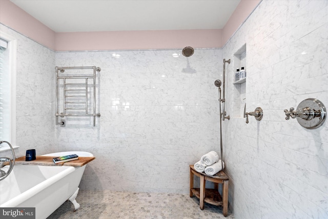 4812 Maury Ln, Alexandria, VA 22304 - full bath featuring tile walls, a tile shower, and a soaking tub