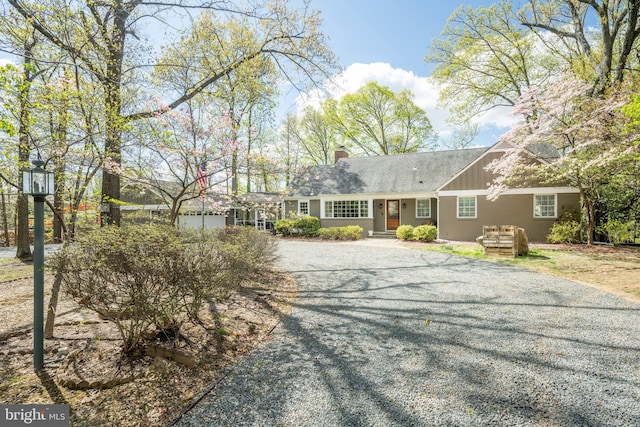 4812 Maury Ln, Alexandria, VA 22304 - single story home featuring roof with shingles, a chimney, and driveway