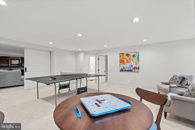 4812 Maury Ln, Alexandria, VA 22304 - playroom with light carpet, recessed lighting, and baseboards