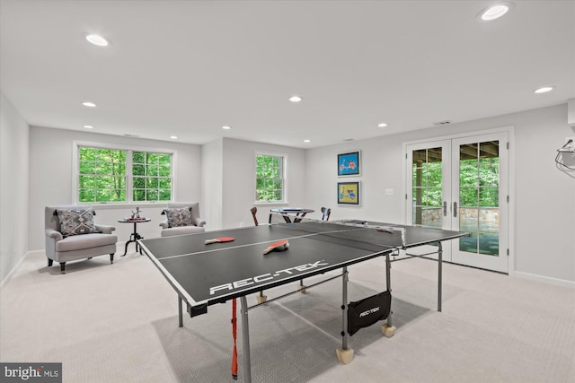 4812 Maury Ln, Alexandria, VA 22304 - game room featuring light carpet, baseboards, and recessed lighting