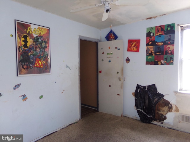 1933 N Palethorp St, Philadelphia, PA 19122 - bedroom with carpet flooring, ceiling fan, visible vents, and multiple windows